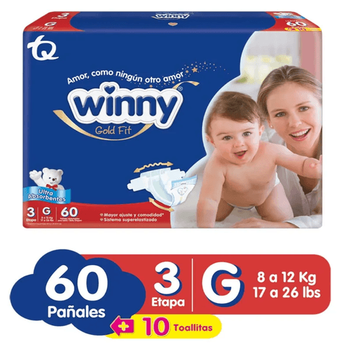 Pañal Winny Ultratrim Gold Etapa 3 Por 60 Unidades