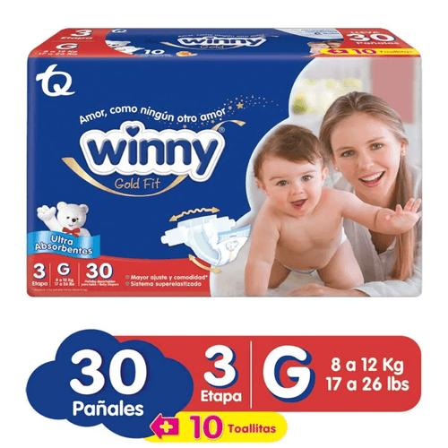 Pañal Winny Ultratrim Gold Etapa 3 Por 30 Unidades