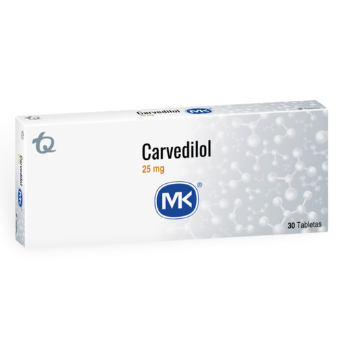 Carvedilol 25 Mg 30 Tabletas Mk