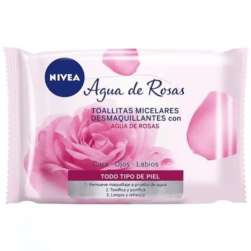 Toallitas Nivea Desmaquillantes Micellair Agua De Rosas Paquete 25 Unidades