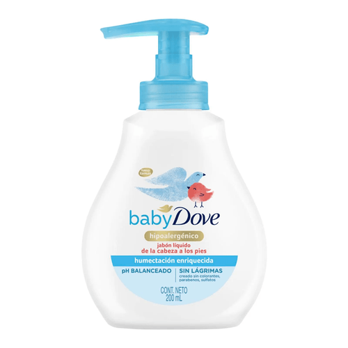 Jabon Dove Baby Liquido Humectacion Enriquecida 200Ml