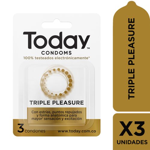 Preservativos Today Triple Pleasure 3 Unidades