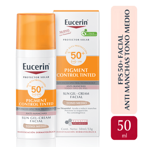Protector Solar Facial Eucerin Antiedad Fps50+ Tono Medio Photoanging Control 50 Gr