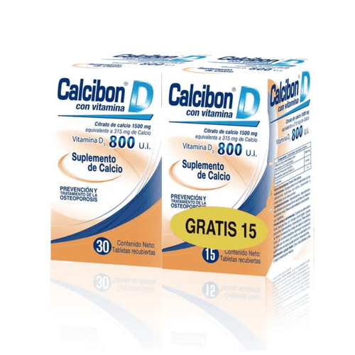 Calcibon D 800 Ui 30 Tabletas Gratis 15 Tabletas