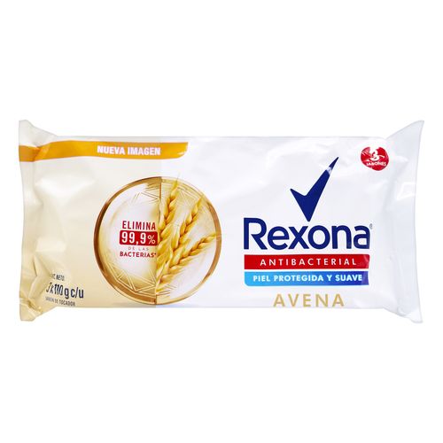 3 Jabones Rexona Antibacterial Avena 110 G