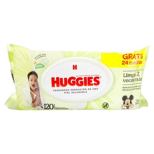 HUGGIES Toallitas Húmedas Limpieza Efectiva pague 96 lleve 120 unidades